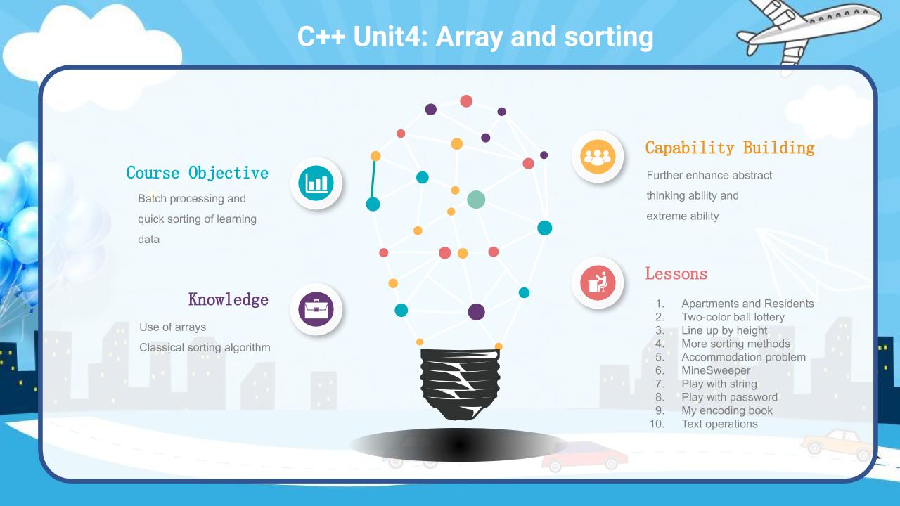 C++ Unit4: Array and sorting - Build A Robot